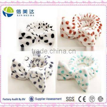 Cute wave point Bow Cartoon Plush Hair Band for girls