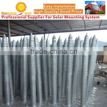 Newsunpower Hot-dip Galvanized Ground Screw for solar panel grounding mounting rackings/support/frames