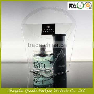 clear plastic box with logo