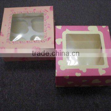 square gift boxes cupcake box with PVC window