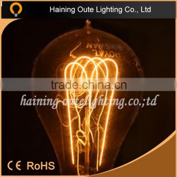 Retro design e27 40w edison bulb art ripple glass finish in china factory