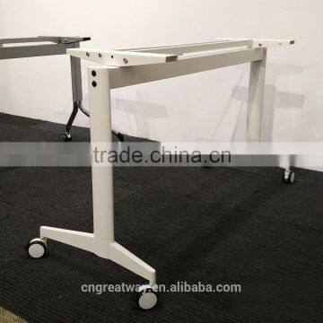 modern office furniture metal folding study table with wheels suit for 1400*500/600 table top QM-06