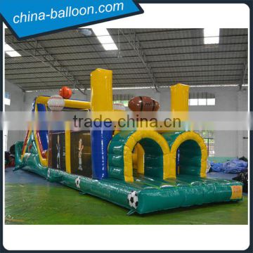 Inflatable assault course/ football theme printing inflatable bouncer