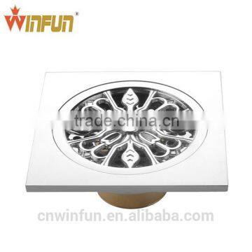 Hot sell 10cm 4 inch Bathroom Brass Floor Strainer Drain/Floor drain chrome finish high quality bathroom accessories