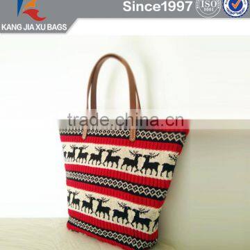 2015 new fashion design knitted christmas tote Shenzhen 18 years Kangjiaxu