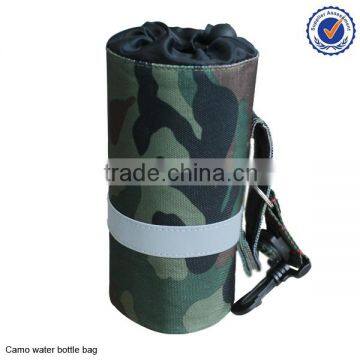 Camo fabric 600D sport water bottle waist bag