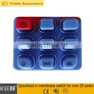 3x3 customized silk printing rubber panel keypad