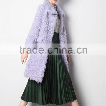 Winter Warm Kalgan Lamb Sheepskin Fur Coat with Cheap Factory Price