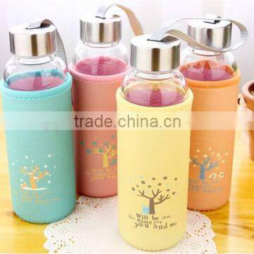 500ml fashion sport glass bottle with tea strainer infuser