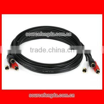 high quality S-Video&2 RCA combo cable A/V cable Gold plated
