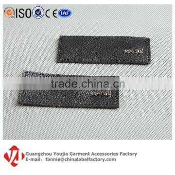 China Label Leather Making,Black,Embossed Logo for Garment