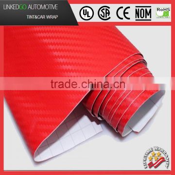 1.52*30M Vinyl Wrap Car Promotional 3D Red Carbon Fiber Vinyl decal sticker