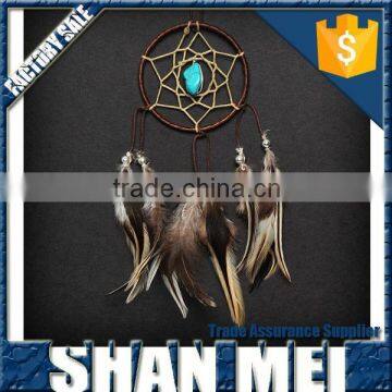 Brown Turquoise Stone Car Mirror Dream Catcher