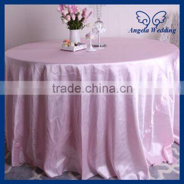 CL016C Cheap wholesale wedding 120 round light pink satin table cloth