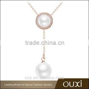 OUXI 2016 Korean Style Top Quality Gold Plated Freshwater Double Fashion Pearl Necklace 11471 photo-2