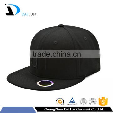 Guangzhou Daijun OEM Hot Sale High Quality 100% Acrylic 3D Embroidered Men And Women Black Snapback Cap Wholesalers