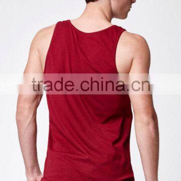 Daijun OEM Summer Men's Red and Yellow Fashion 100 Cotton Tank Top photo-4