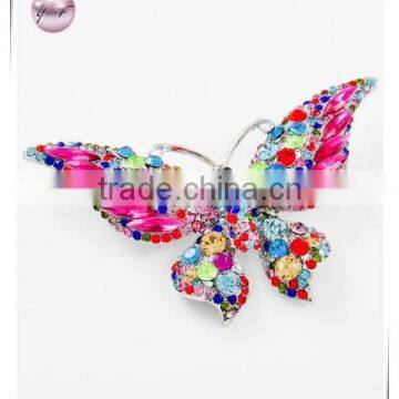 Rhodiumized / Multi Color Rhinestone / Lead&nickel Compliant / Butterfly Brooch