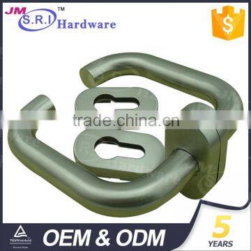 Modern Simple Stainless Steel Tube Door Handle With Oval Escutcheon photo-3