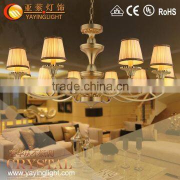 Europe style bedroom cloth wrought iron chandelier,European style hotel living room chandelier