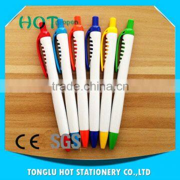 Innovative products White barrel pad printing fancy plastic pens BPP0019