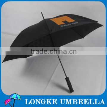 24"black color auto l open Straight golf Umbrella with foam handle