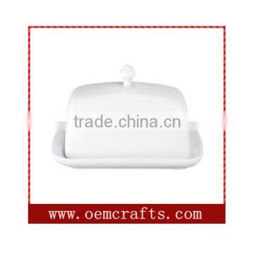 White butter crock handmade promotional custom ceramic butter dish