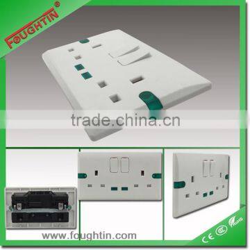 double UK type socket bakelite plate switch socket with light 13A switched socket