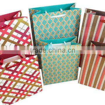 classic check design gift shopping paper bag Wholesale