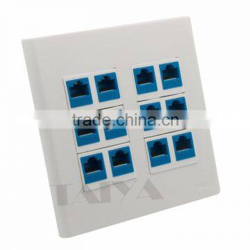 120 X 120mm Face Plate 12 Ports CAT6 Rj45 Female to Female Wall Plate Network Wall Plate Support Customization