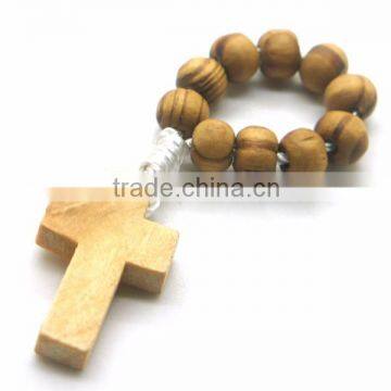 Newest professional 6mm catholic wooden cross ring