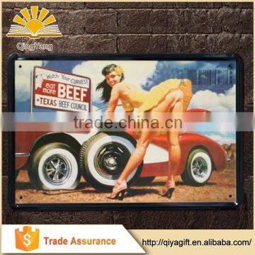 garage wall art sexy girl metal tin sign