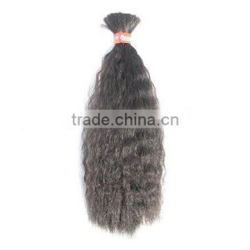 Sell synthetic fiber hair bulk, grey afro curly hair bulk for braiding