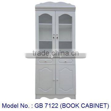 Two Doors Bookshelf Cabinet Bookcase With Glass And Drawers Antique Design Look Available In Various Color Book Storage