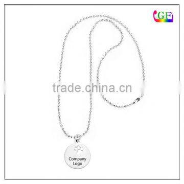 Custom Necklace Silver And Gold Round Plate Engraved With Letter