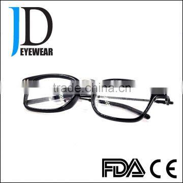 Custom Made Metal Bridge Steady Black Silver Square Framed Glasses