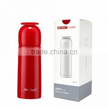 Good quality 350ml eco friendly safe water bottle with handle on top cap