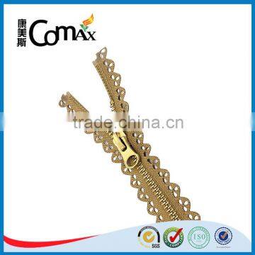 One Close Euro Style Shiny Gold Metal Zip for Bag photo-5