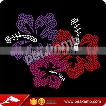 wholesale iron-on rhinestone transfer flower motif