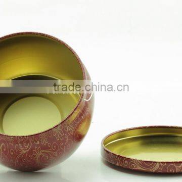 Red Vivid Flower Round Tin Plate Tea Canister for Matcha photo-5