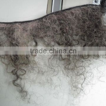 Double Drawn High Quality Virgin Grey 14 Inch Russian  Hair Weave Bouncy Curl Long Lasting