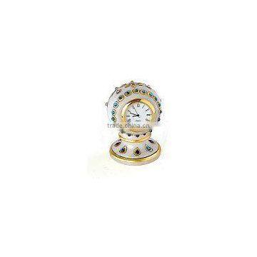 Indian Marble Pillar Watch Clock Handicraft Gift Decor Painting Handmade Jodhpur Rajasthan gift Yoga