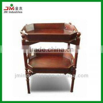 Removable Antique Two-tiers Wooden Tray With Feet&rack photo-3