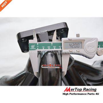 MERTOP RACE 3mm Thick Black Coated Top Mount T3 Turbo Manifold For Toyota Supra 1JZGTE 1JZ JZA70 MK3 1989-1993+50mm Wast photo-4