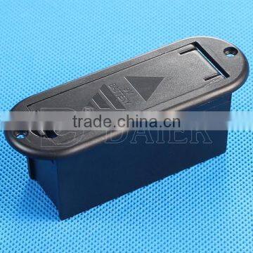 9V-2 Daier 9v battery black case with cover 9v battery holder