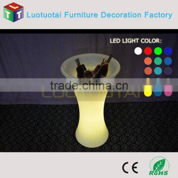 High-grade Floor Stand LED Lighting PE Ice Bucket/wine Cooler/flower Port /wine Holder/bar Ice Bucket LTT-CF17