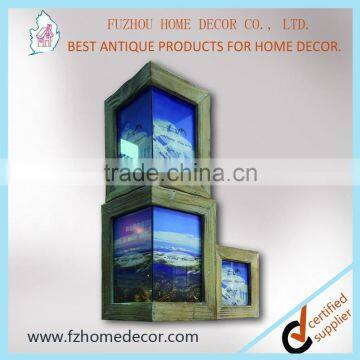 Creative combination wood wall corner designs photo picture frame/corner protectors