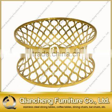 2017 Modern Simple Design Black Glass Golden Stainless Steel Frame Coffee Table photo-2