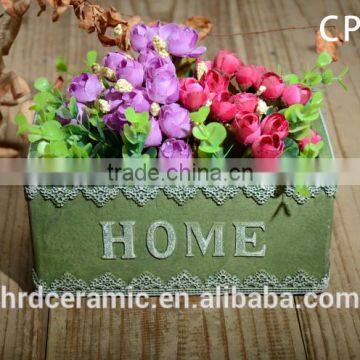 Square Decal Cement Finished Decoration Flowerpots photo-5