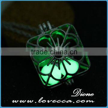 Plating Platinum+Sky Blue Luminous Fahion Luminous Stone Necklace Essential Oil Diffuser Glow in the Dark Necklace photo-3